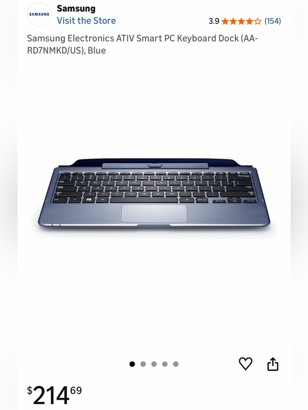 Samsung blue keyboard dock with integrated trackpad